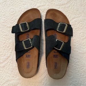 Birkenstock Arizona Navy Blue Suede Leather Soft Footbed Regular (size 39)